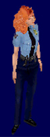 Une femme policier ; habillée par Maxis